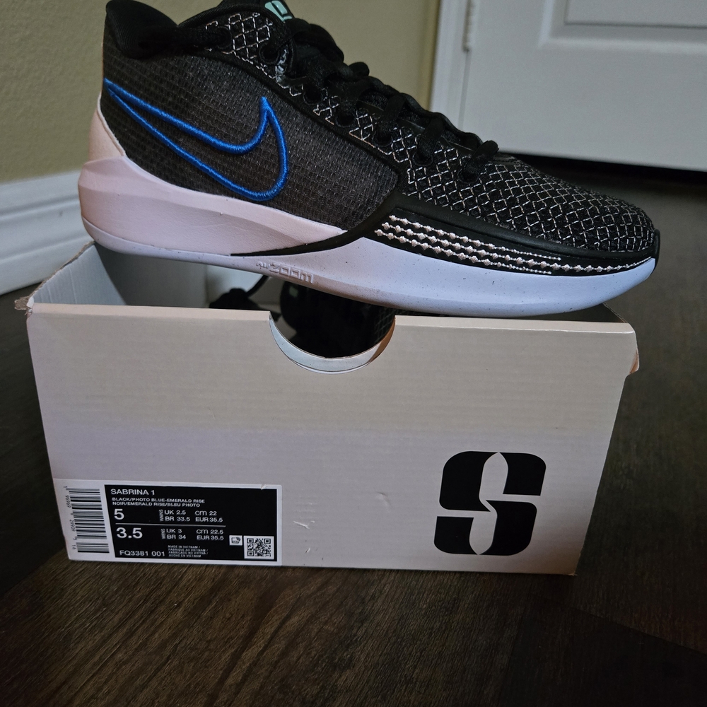 Nike Sabrina 1 Black with Blue Highlights